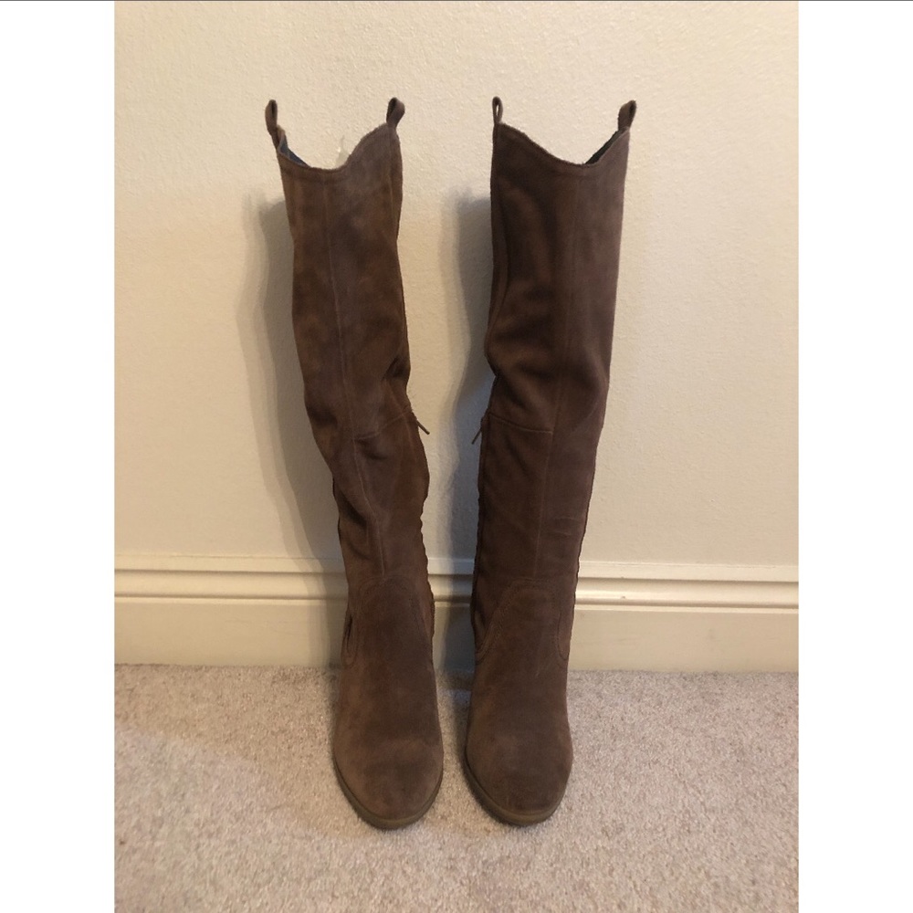 Tall Brown Suede Boots